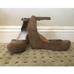 Suede wedge heels